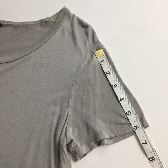 Final Touch Womens Small Taupe Gray Round Neck Top Relaxed Fit Short Sleeve - Picture 10 of 14
